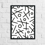 Abstract 3 Simple Line Bedroom Home Wall Decor Print