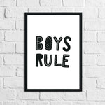 Scandinavian Boy's Rule Children's Nursery Bedroom Wall Decor Print