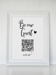 Personalised Be Our Guest Heart Wifi QR Scan Home Wall Decor Print