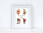 Christmas Drinks Station 2021 Winter Christmas Seasonal Wall Home Decor Print