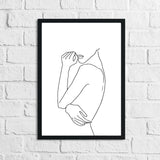 Women's Body Line Work Bathroom Bedroom Dressing Room Wall Decor Print