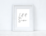 Let It Snow Simple 2021 Winter Christmas Seasonal Wall Home Decor Print