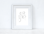 Line Work Woman Cuppa Simple Home Bedroom Dressing Room Wall Decor Print