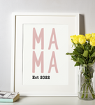 MAMA Est 2022 Mothers Day 2022 Home Simple Room Wall Decor Print