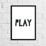 Scandinavian Play Children's Nursery Bedroom Wall Decor Print