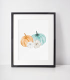 Quadruple Pumpkins 2022 Autumn Seasonal Wall Home Decor Print