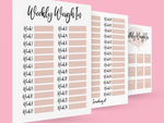 Binded Rose Gold Pink Pretty Weight Loss & Diet Tracker Journal A4 Diary - Up To 1 Year Measurements Goals Weigh Ins + Lots MORE!