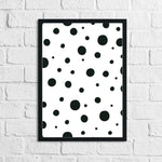 Scandinavian Spots Pattern Children's Nursery Bedroom Wall Decor Print