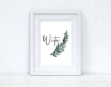 Winter Fir Stem 2021 Winter Christmas Seasonal Wall Home Decor Print