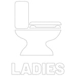 Ladies Toilet Restroom Sign Sticker