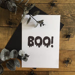 BOO Halloween Autumn Seasonal Wall Home Decor Print