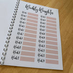 Binded Rose Gold Pink Pretty Weight Loss & Diet Tracker Journal A4 Diary - Up To 1 Year Measurements Goals Weigh Ins + Lots MORE!