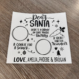 Personalised Dear Santa Christmas Eve DIY Create Own Plate / Tray Black Vinyl Christmas Sticker