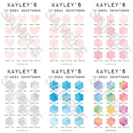 Personalised A4 Any Name 12 Week Countdown Weight Loss Chart Tracker Print - Assorted Designs - Laminated With Drywipe Pen