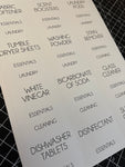 Custom Laundry & Cleaning Waterproof White Sticker Bundle Fine Font - 6.35cm x 7.2cm / 12 Labels