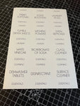 Custom Laundry & Cleaning Waterproof White Sticker Bundle Fine Font - 6.35cm x 7.2cm / 12 Labels